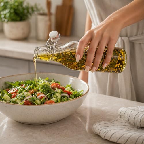 Restaurantware-9 Ounce Swing Top Glass Bottles, 10 Airtight Seal Glass Bottles With Swing Top Lids - Small, Resealable, Clear Bottle, For Sodas, Kombuchas, Juices - size: 9 oz