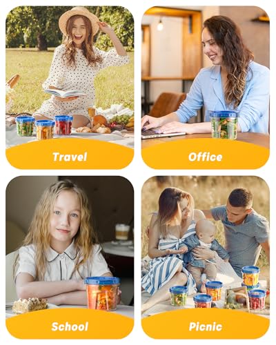 BiuLeon 12 Pack-24 oz Freezer Storage Containers, Plastic Food Storage Containers with Twist Top Lids, BPA Free and Reusable Soup Containers with Lids, Leakproof/Microwave/Dishwasher Safe - color: 12Pack-24oz