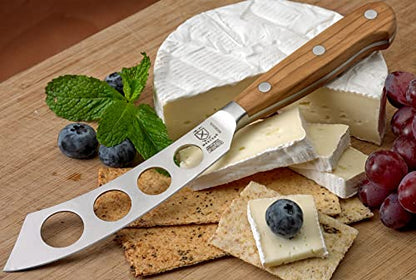 Mercer Culinary Renaissance Olive Wood Soft Cheese Knife, 5-Inch - color: Olive Wood Handle, size: 5-Inch Soft Cheese Knife