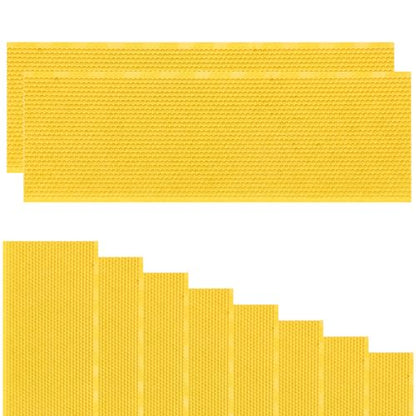 10PCS Food-Grade Plastic Bee Frame Medium Foundation Sheets, Natural Beeswax Coated Bee Hive Foundation for Medium Super Frames (Yellow) - color: Yellow, size: 10PCS