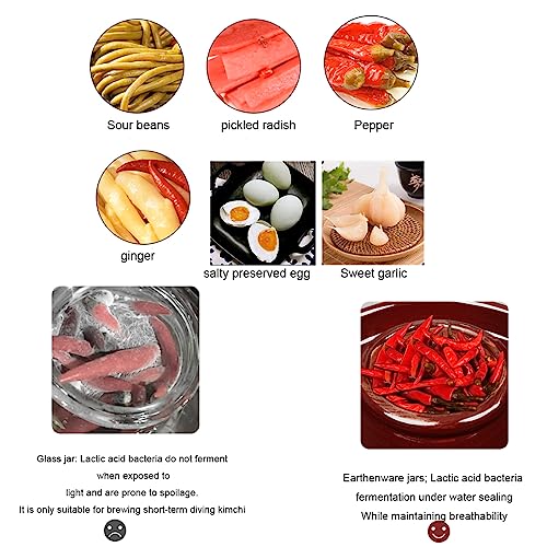 Ceramic Fermentation Crock Jar Kit,Sauerkraut Crock, Traditional Chinese Porcelain Pickle Jar with Water Seal Airlock Lid,Pickle Jar for Fermenting or Pickling Pickl 1.5kg - size: 1.5kg