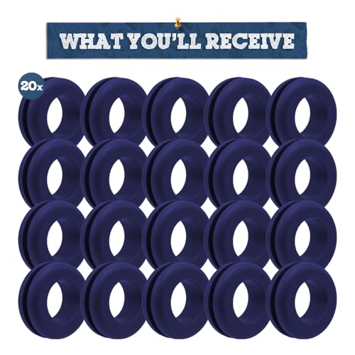 Fermentaholics Airlock Fermentation Replacement Grommets for Fermenter Lid – 20 Pack Grommet Fits 1/2 Inch Hole, For Standard 3/8 in Airlocks, Beer, Wine, Cider, Mead, Fermented Foods (Navy Blue) - color: Navy Blue