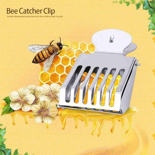 Queen Bee Catcher Clip, Cage Catching Tool Stainless Steel Beekeeping Equipment for Professional Beekeepers 1.97 x 0.71 x 2.76 inch (1 PCS)