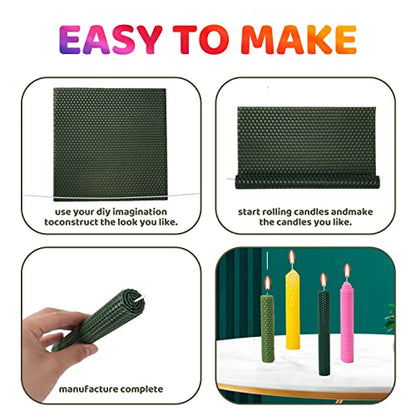 Nafziger 24 Pack 8x8 Inch Beeswax Sheets for Candle Making Kit Starter, Kids & Adults DIY Craft Gift - color: 24 Pack 8x8 Inch Beeswax Sheets