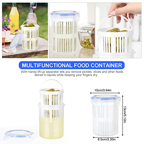 Firlar 4 Pack Pickle Jar with Strainer Insert, Transparent Pickle Storage Container with Leaks-Proof and Lock It Lid, Pickle Holder Keeper Lifter, Barrel of Olive Jalapeno, Large Flip Jar - color: Jar-4PCS