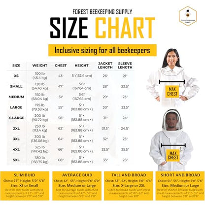Ventilated Bee Jacket with Fencing Veil Hood - Ultra Light Air Mesh Beekeeper Jacket - size: X-Small