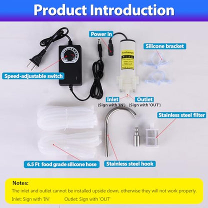 Electric Water Transfer Pump 110V Speed Adjustable for Ice Maker,Coffee Machine,Water Cooling,Food Grade Auto Siphon Self Priming Diaphragm Pumps for Bottling Wine,Beer and Beverages,2L/Min,Low Noise - color: Black-with Speed Adjustable