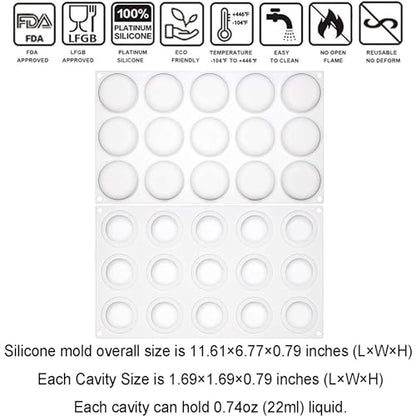 OCPO KITCHEN Stone Silicone Mold for Baking Mousse Cake, Candy, Pastry, Chocolate, Cupcake, Jelly, Cookie, Pudding, Cake Decoration Mold, 3D Stone Shape (15-Cavity) - style: Stone (15 Cavity)