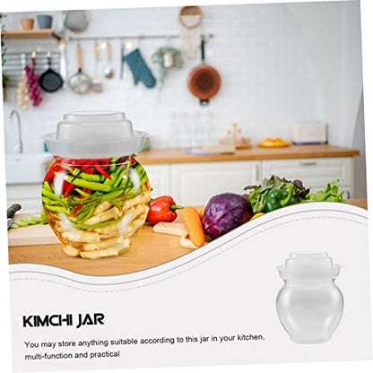 OUNONA Airtight Pickle Container with Sealed Lid Transparent Fermenting Jar for Kimchi Sauerkraut More Easy to Clean Storage for Home Use