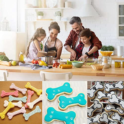 Dog Bone Cookie Cutters Biscuit for Kids DIY Lunchbox Bento Box Fruit Vegetable Sandwich Cutters for Children Boys Girls, Pack of 5 - style: D-Dog Bone