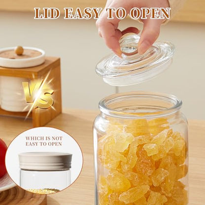 Glass Jars with Airtight Lid Set of 4, Food Jars 34 oz, Pickle Jars, Canning Jars, Glass Containers, Suitable for Kitchen, Pickles, Flour, Grains, Pasta, Sugar, Herbs, Coffee - color: 1 Litre（Set of 4）