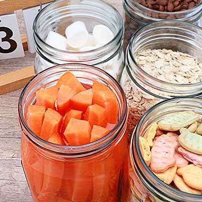 QAPPDA Wide Mouth Mason Jars 32 oz 12 Pack, Large Glass Jars Canning Jar with Lids for Pickling, Storage Food, Meal Prep, Jams, and Spices - size: 32oz - Jar Lettering