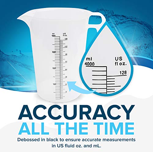 ACCUPOUR 16oz (2 Cup) Measuring Pitcher, Plastic, Multipurpose - Great for Oil, Chemicals, Pool and Lawn - Ounce (oz) and Milliliter (mL) Increments (500 mL) - size: 16oz