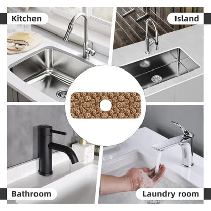 Chocolate Chip Cookie Faucet Mat For Kitchen Sink, Absorbent Countertop Protector, Quick Dry Sink Splash Guard Pad, Waterproof Draining Mat 15" X 5.5" - color: Style 7