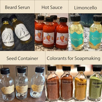 DIDITIME 12 Pack Shot Bottles with Caps, 2 oz Glass Jars with Lids, Wellness Shots Glass Bottle Reusable Bottles for Ginger, Juice, Oil, Wellness Shot, Hot Sauce - color: clear, size: 12