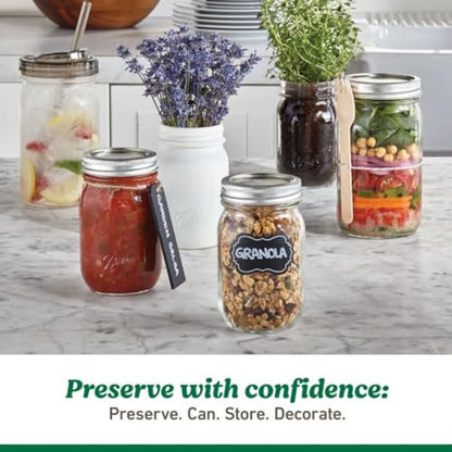 Ball Regular Mouth Easy Label Glass Mason Jars with Lids and Bands, Used for Canning, Pickling, Juice, Jam, Jelly, Quart Size 32 Ounce (Pack of 2) - size: 32 Ounce (Pack of 2)