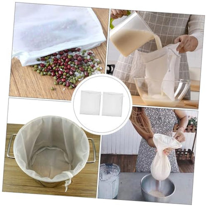2pcs Wine Bag Mesh Filter Funnel Strainer Media Winemaking Bag Food Grade Drain Filter
