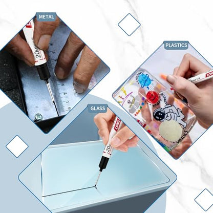 6 PCS Long Head Deep Hole Marker Pens,20mm Long Nib Marker, Longs Nose Markers, Waterproof Construction Markers Marking Tool,Permanent Markers Carpenter Ink marker Pens,Metal marking Pens 03 - color: 6PCS-20MM-Red/White/Black
