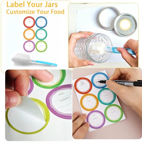 Mason Jars 8 oz Regular Mouth 4 Pack,Food Grade Glass Canning Jars with Airtight Lids, BPA Free Reusable Jars with Free Brush & Stickers for Food Storage, Canning, Jam, DIY Gifts - size: 8 oz