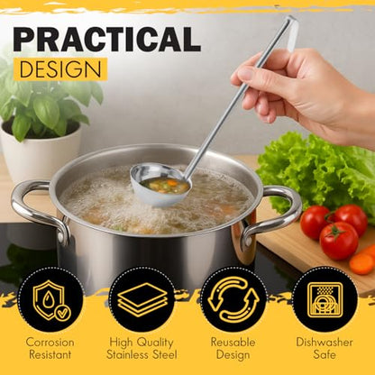 Ladle - Durable Stainless Steel Ladle Serving Measuring Soup Dressing Sauce Gravy Sturdy Dependable Long Handle for Kitchen (1, 5 Oz.) - size: 5 Oz.