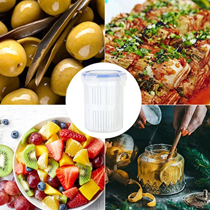 Firlar 4 Pack Pickle Jar with Strainer Insert, Transparent Pickle Storage Container with Leaks-Proof and Lock It Lid, Pickle Holder Keeper Lifter, Barrel of Olive Jalapeno, Large Flip Jar - color: Jar-4PCS