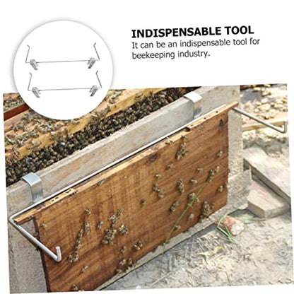 Happyyami 2pcs Bee Box Shelf Metal Storage Rack Metal Brackets Metal Coat Hanger Beekeeping Frame Support Bracket Bee Frame Holder Beehive Frame Holder Grip Beehive Hanger Bee House Stand