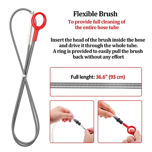 Patelai 8 in 1 Hydration Bladder Cleaning Kit Includes 3 Different Brushes and Drying Collapsible Bladder Frame, Water Reservoir Backpack Cleaning Kit - color: Red