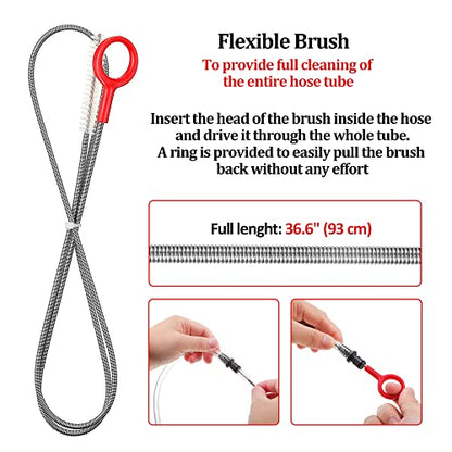 Patelai 8 in 1 Hydration Bladder Cleaning Kit Includes 3 Different Brushes and Drying Collapsible Bladder Frame, Water Reservoir Backpack Cleaning Kit - color: Red