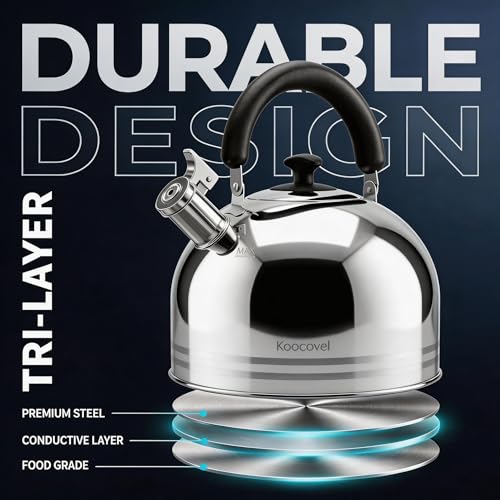 Whistling Tea Kettle for Stove Top,304 Stainless Steel Tea Kettles,6L/6.3QT Tea Kettles for Kitchen,Camping,Traveling,Portable,Fast to Boil - size: 6.3 Quarts