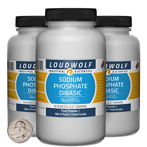 Sodium Phosphate Dibasic / 1.5 Pounds / 3 Bottles / 98+% Pure Food Grade/Fine Powder - size: 1.5 Pounds in 3 Bottles