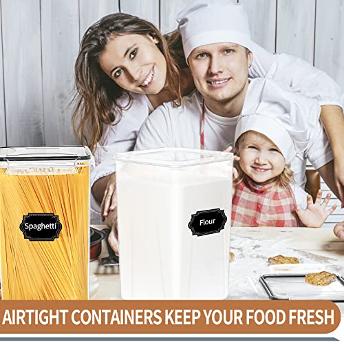 4pcs Large Tall Airtight Food Storage Containers with Lids - 6.5L / 5.9qt | Pantry Kitchen Organizers and Storage, Airtight Food Canisters with Lids for Kitchen, Pantry Organization, BPA Free, Black - size: 6.5 l