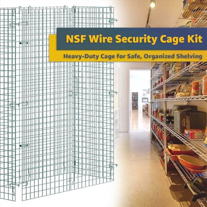 24" x 48" x 61" NSF Commercial Heavy Duty Green Epoxy Wire Security Cage Kit, Metal - color: Green, size: 24" x 48" x 61" Only Security Cage