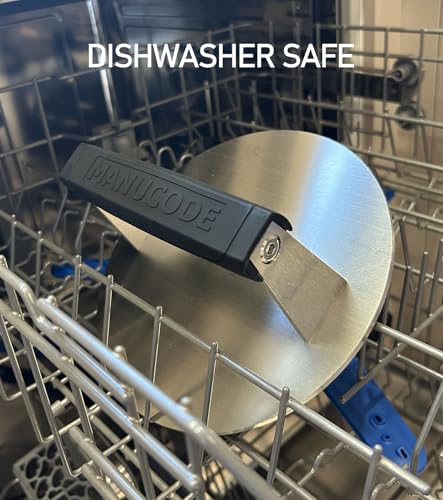 Stainless Steel Burger Smasher 3.25 LB – 8 Inch Steak Weight for Smash Burgers, Bacon, Sandwiches | Dishwasher Safe, Preheatable Protein Press with Silicone Handle | Commercial BBQ Tool - size: Φ8"