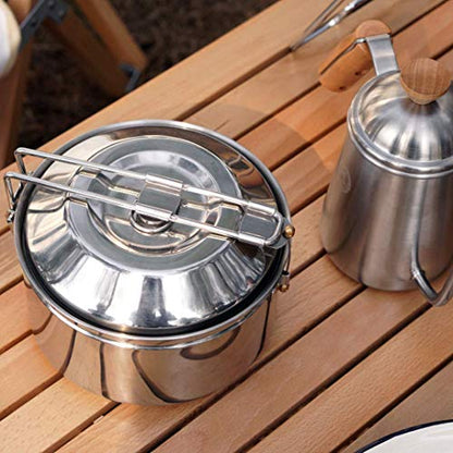 Fire-Maple Antarcti 1.0 Liter Stainless Steel Camping Bowls with Locking Lid, Camping Cook Pot Folding Handle - size: 1.1 Quarts camping bowl