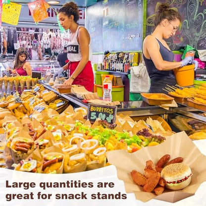 Spakon 1000 Sheets Wax Deli Paper Sheets for Food 12 x 12 Inch Checkered Dry Waxed Deli Basket Liners for Sandwich Wrapping, Food Basket Liners, Picnic party(Kraft) - color: Kraft