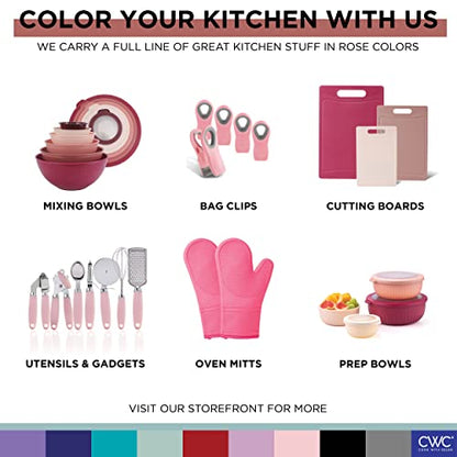 COOK WITH COLOR Kitchen Gadget Set Stainless Steel Utensils with Soft Touch Handles, 7 Pieces, Stainless Steel Pink - color: Stainless Steel Pink