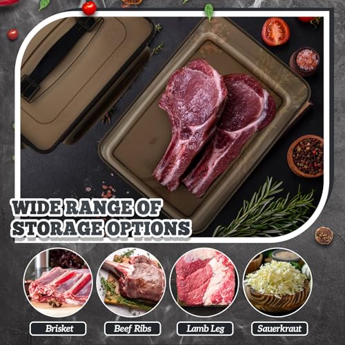 Reallnaive 1 Pcs Marinating Containers with Lid 6.5 Quart Plastic Food Brining Containers Dishwasher Safe Grilling Accessories for Thanksgiving Meat Chicken Turkey Rib BBQ Prep Storage - size: 6.5 Quart