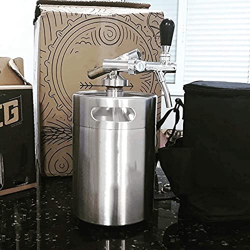 Beer Tower Dispenser Drink Dispenser Stainless steel beer kegs, portable household beer keg systems, beer brewing systems with adjustable faucet kits for storage (Size : 8L) - size: 8L