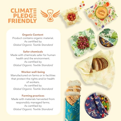 Bee's Wrap Beeswax Wraps for Bread - 2 Pack Beeswax Bread Wrap for Sourdough & Bread Storage - Plastic Free Made in USA Reusable Natural Food Wrap - & Honeycomb - color: Honeycomb 2 Pack