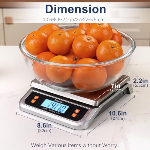 Atogou 88lb Food Scale, Commercial Kitchen Scale Plug-in Usable with Full View LCD Display, Stainless Steel, for Baking, Bread, Cooking, Meat, Vegetables, Farm, Industry LC200 Silver - size: Silver 88 lb (40 kg)