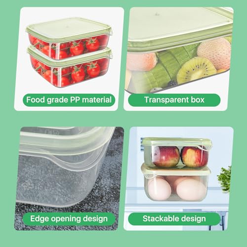 4 Pack Sliced Cheese Container for Fridge, Butter Block Cheese slicer Holder with Lids, Airtight Plastic Storage Box for Keeps Deli Cheese Fresh Longer