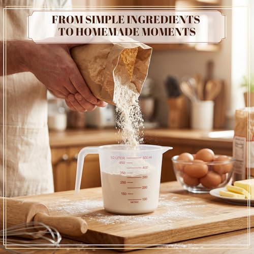 Fabbay 24 Pcs 2 Cup Capacity Plastic Measuring Cup 500 ml Clear Graduated Measuring Cups Plastic Mug with Spout and Handles Ounce and Ml Marking for Recipe Ingredient Flour Water Liquid - color: Red, size: 16 oz