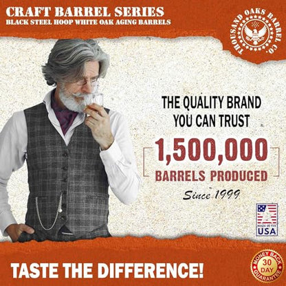 1 Liter Oak Aging Barrel with Wood Stand, Bung & Spigot - Mini Whiskey Barrels for The Home Alcohol Distiller, Moonshiner & Winemaker - Age Cocktails, Bourbon, Whisky, Tequila, Rum, Mead Wine (1L) - size: 1 Liter