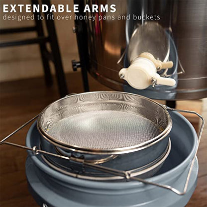 VIVO Double Sieve Stainless Steel Honey Strainer, BEE-V101H | Bee Keeping Equipment Filter
