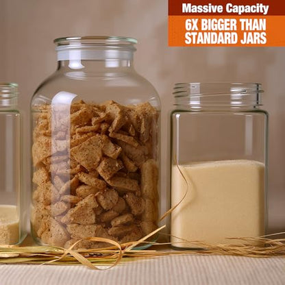 Maxdot Large Glass Jar with Airlock Lid 6.6 Gallon Large Storage Glass Jars Wide Mouth Fermentation Jar with Ropes Fermentation Container Jug for Wine Making - size: 6.6 Gallon, style: Airlock Lid