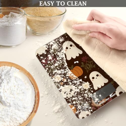 Food Scale Kitchen Digital Scale Food Ounces and Grams Dieting Baking Cooking Waterproof Glass Panels LCD Display,4 Units Scale Tare Function Halloween Fall Skull - color: Skull 08