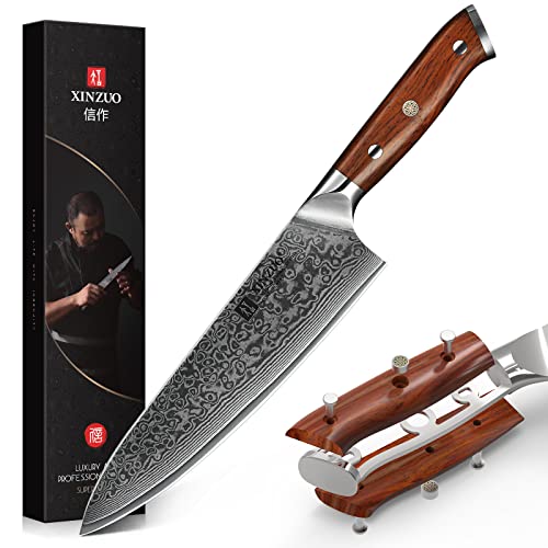 XINZUO Chef Knife 8.3 Inch, VG-10 Super Stainless Steel Gyuto Knife for Professional Chefs and Home Cooking, Ultra Sharp Kitchen Knife with Rosewood Handle - Yu Series - size: 8.3 inch Chef Knife