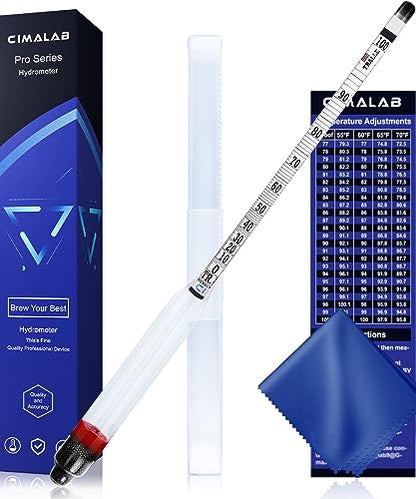 CIMALAB Hydrometer Alcohol Meter, Hydrometer Alcohol 0-200 Proof and Tralle Alcohol Hydrometer, Alcohol Proof Tester Hydrometer, Alcohol Tester for Liquor/Moonshine/Spirits/Proofing/Distilled