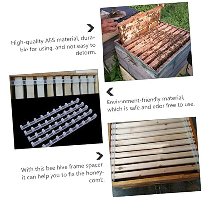 Garneck Beehive Frame Spacer Spacing Tool 10pcs Plastic Bee Hive Frame Clip Honeycomb Beekeeping Accessory