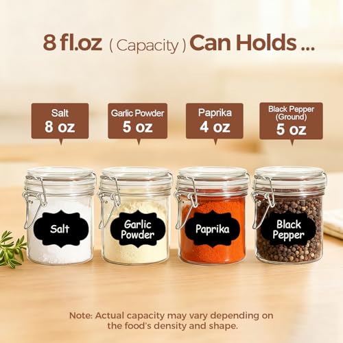 ComSaf Small 8 oz Glass Jars with Airtight Lids 12 Pack Jam Pantry | Jelly jars, Sourdough discard, Spices crafts, Pantry organization, Small size, Kitchen cabinet storage, Sourdough starter - size: 8oz*12
